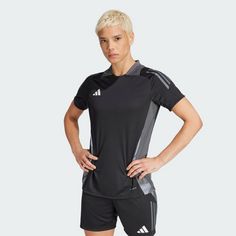 Rückansicht von adidas Tiro 24 Competition Trainingstrikot Fußballtrikot Damen Black / Team Dark Grey