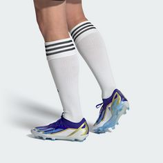Rückansicht von adidas X Crazyfast Messi Elite FG Fußballschuh Fußballschuhe Herren Lucid Blue / Blue Burst / Cloud White