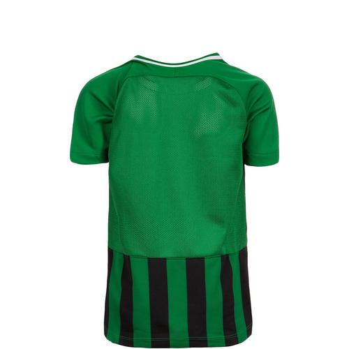 Rückansicht von Nike Striped Division III Fußballtrikot Kinder grün / schwarz