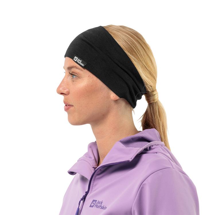 Jack Wolfskin Jack Wolfskin MERINO HEADBAND Stirnband - black - 0 | SportScheck