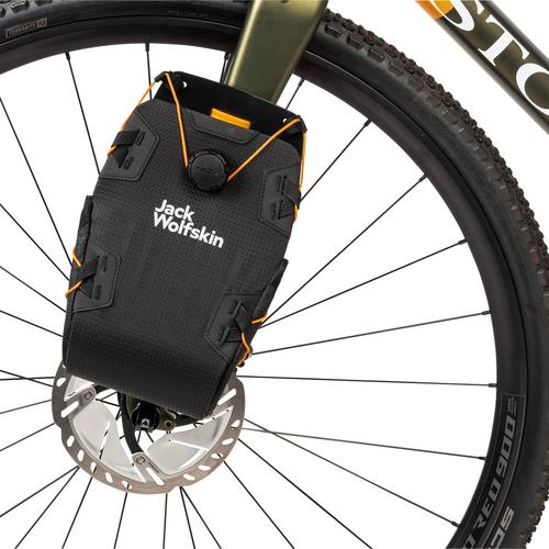 Rückansicht von Jack Wolfskin MOROBBIA FORK BAG Fahrradtasche flash black