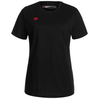 Wilson Fundamentals Cotton T-Shirt Damen schwarz / rot