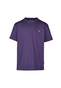 Cleptomanicx Embroidery Gull Mono T-Shirt Herren - Gothic Grape