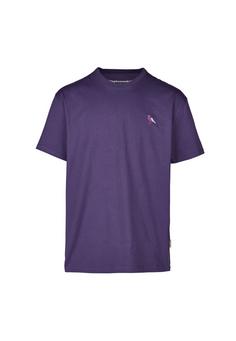 Cleptomanicx Embroidery Gull Mono T-Shirt Herren Gothic Grape