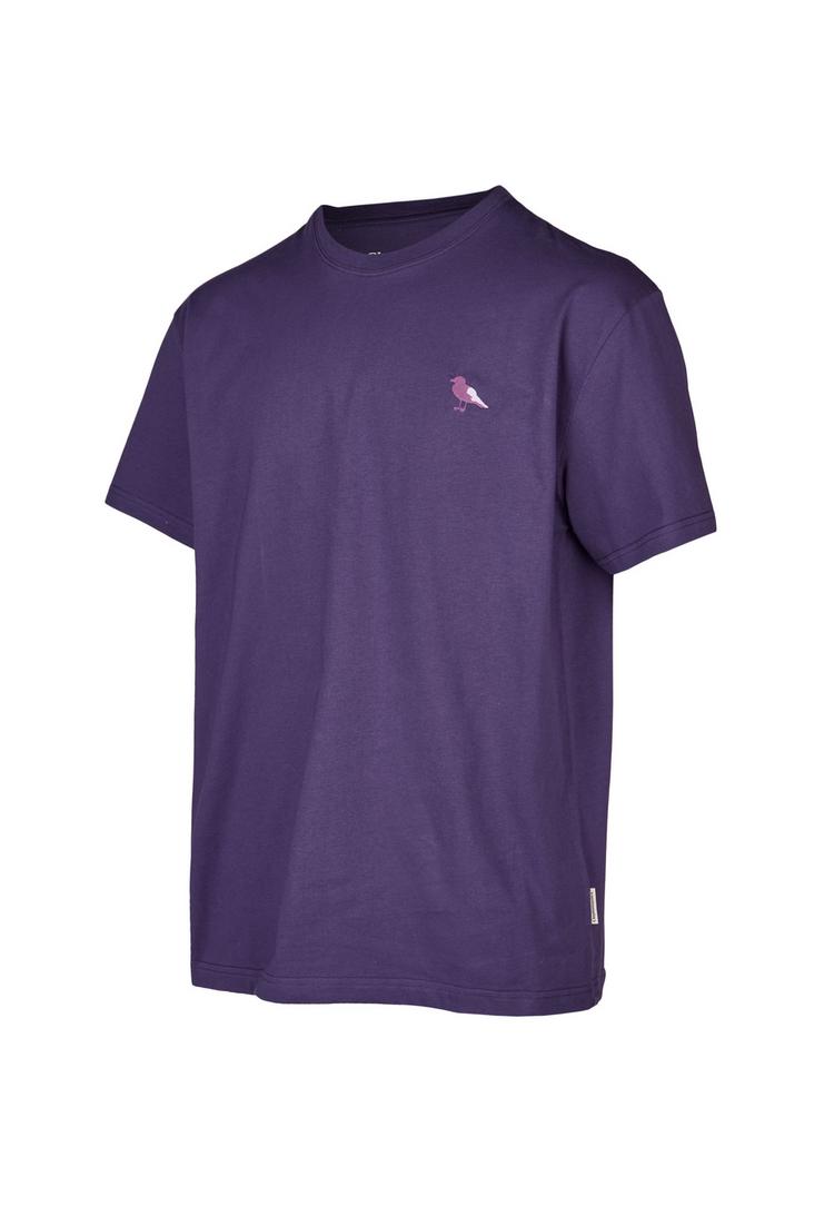 Cleptomanicx Cleptomanicx Embroidery Gull Mono T-Shirt Herren - Gothic Grape - 0 | SportScheck