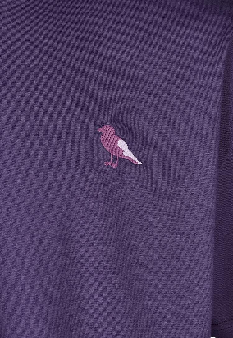 Cleptomanicx Cleptomanicx Embroidery Gull Mono T-Shirt Herren - Gothic Grape - 3 | SportScheck