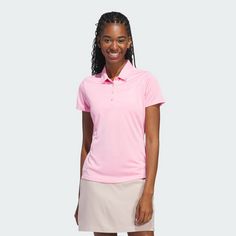 Rückansicht von adidas Solid Performance Short Sleeve Poloshirt Poloshirt Damen Light Pink