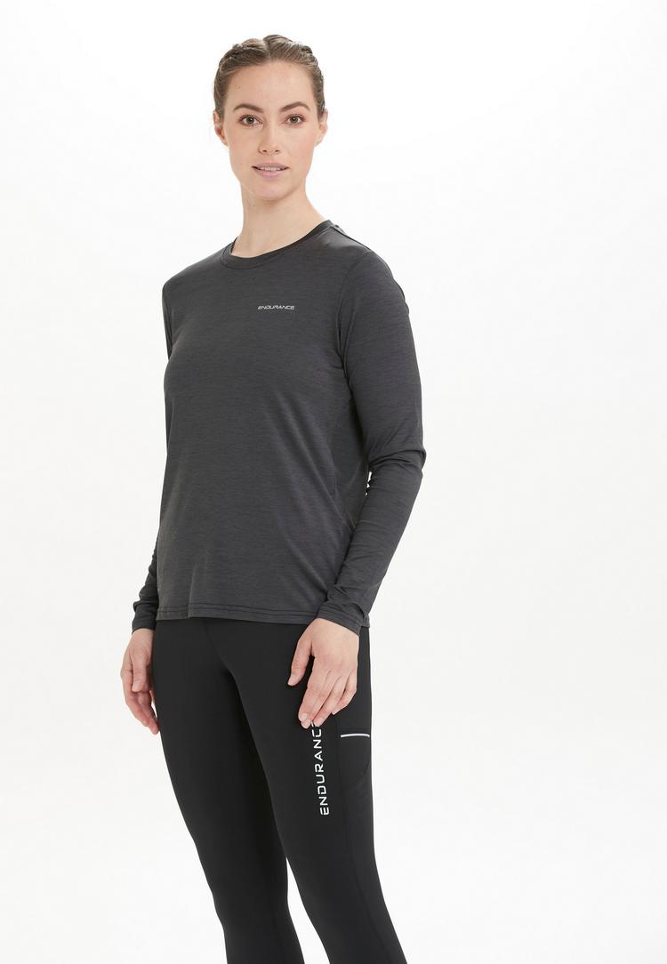 Endurance Endurance Maje Melange Langarmshirt Damen - 1001 Black - 1 | SportScheck