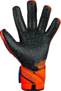 Rückansicht von Reusch Attrakt Fusion Guardian Fingerhandschuhe 2211 hyper orng/elec blue/blck