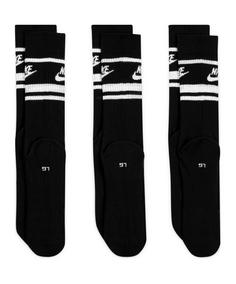 Rückansicht von Nike Essential Crew Stripe Socken 3er Pack Freizeitsocken Herren schwarzweiss