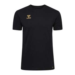 hummel hmlE24C Cotton T-Shirt Funktionsshirt Herren schwarzgold
