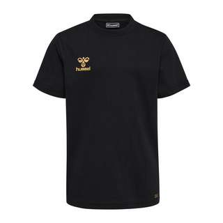 hummel hmlE24C Cotton T-Shirt Kids Funktionsshirt Kinder schwarzgold