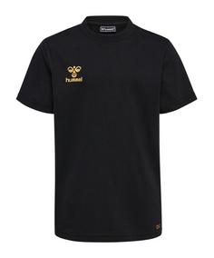 hummel hmlE24C Cotton T-Shirt Kids Funktionsshirt Kinder schwarzgold
