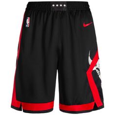 Nike NBA Chicago Bulls Swingman Basketball-Shorts Herren schwarz / rot