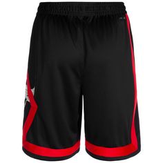 Rückansicht von Nike NBA Chicago Bulls Swingman Basketball-Shorts Herren schwarz / rot