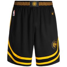 Nike NBA Golden State Warriors Swingman Basketball-Shorts Herren schwarz / gelb