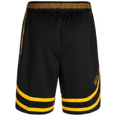 Rückansicht von Nike NBA Golden State Warriors Swingman Basketball-Shorts Herren schwarz / gelb