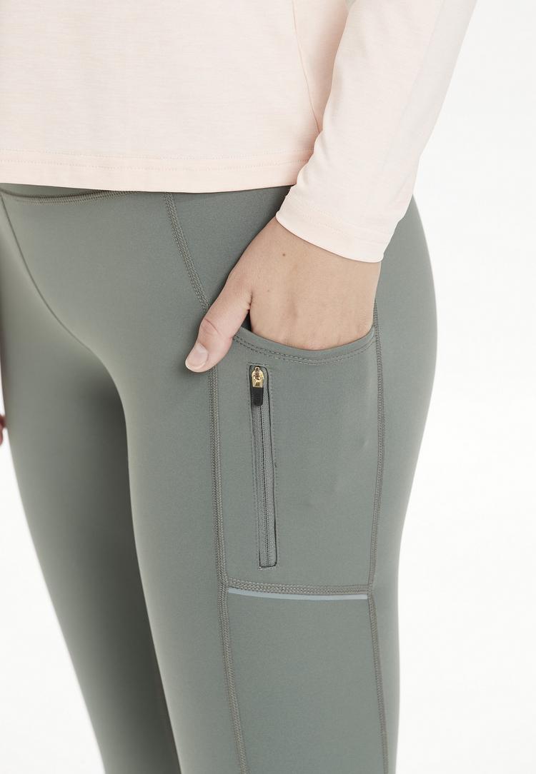 Endurance Endurance THADEA POCKET  XQL Tights Damen - 3130 Desert Green - 2 | SportScheck