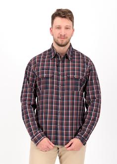 Rückansicht von DEPROC active DENVER II Men Outdoorhemd Herren darkred-blue-green check