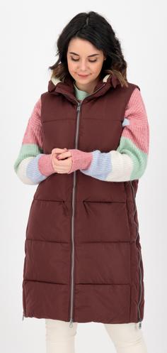 Rückansicht von DEPROC active GILMOUR LONG VEST Parka Damen dark brown