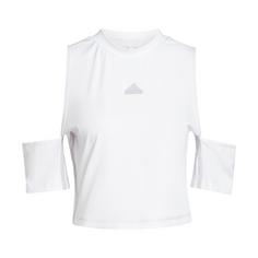 adidas Express All-Gender Crop-Shirt T-Shirt Damen White / Silver Dawn