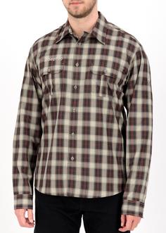 DEPROC active DENVER II Men Outdoorhemd Herren gray-red-blue check