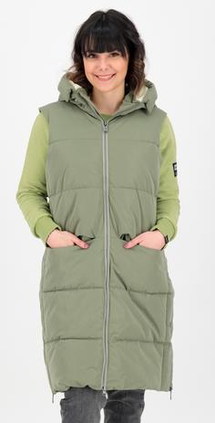 Rückansicht von DEPROC active GILMOUR LONG VEST Parka Damen light olive