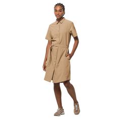 Rückansicht von Jack Wolfskin HOLIDAY MIDI DRESS Kurzarmkleid Damen sand storm