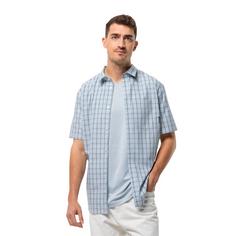 Rückansicht von Jack Wolfskin HOT SPRINGS SHIRT M Kurzarmhemd Herren soft blue check