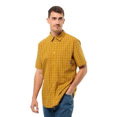 Rückansicht von Jack Wolfskin HOT SPRINGS SHIRT M Kurzarmhemd Herren curry check