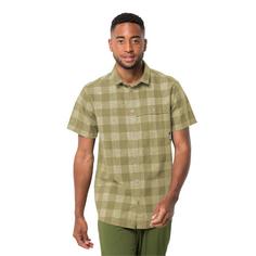 Rückansicht von Jack Wolfskin HIGHLANDS SHIRT M Langarmshirt Herren bay leaf check