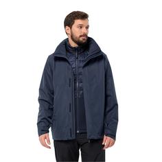 Rückansicht von Jack Wolfskin LUNTAL 3IN1 JKT M Doppeljacke Herren night blue