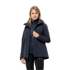 Rückansicht von Jack Wolfskin LUNTAL 3IN1 JKT W Doppeljacke Damen night blue