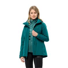 Rückansicht von Jack Wolfskin LUNTAL 3IN1 JKT W Doppeljacke Damen sea green