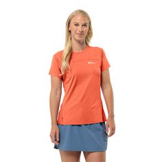 Rückansicht von Jack Wolfskin PRELIGHT CHILL T W Funktionsshirt Damen digital orange