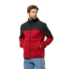 Rückansicht von Jack Wolfskin FELDBERG HOODY M Softshelljacke Herren red glow