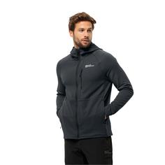 Rückansicht von Jack Wolfskin KOLBENBERG HOODED FZ M Fleecejacke Herren phantom