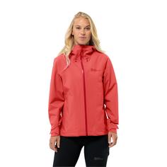 Rückansicht von Jack Wolfskin HIGHEST PEAK 3L JKT W Outdoorjacke Damen vibrant red