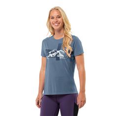 Rückansicht von Jack Wolfskin VONNAN S/S GRAPHIC T W Funktionsshirt Damen elemental blue