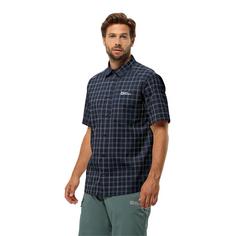 Rückansicht von Jack Wolfskin NORBO S/S SHIRT M Kurzarmhemd Herren night blue checks