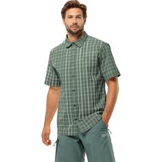 Rückansicht von Jack Wolfskin NORBO S/S SHIRT M Kurzarmhemd Herren hedge green checks