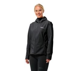 Rückansicht von Jack Wolfskin BORNBERG HOODY W Softshelljacke Damen black