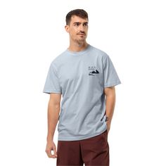 Rückansicht von Jack Wolfskin DISCOVER T M T-Shirt Herren soft blue