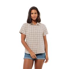 Rückansicht von Jack Wolfskin FEBLA SHIRT W Langarmhemd Damen sand storm checks