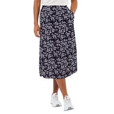 Rückansicht von Jack Wolfskin SOMMERWIESE SKIRT Skort Damen LEAVES night blue