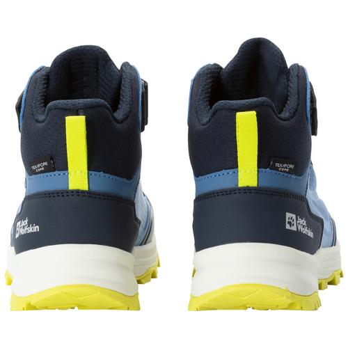 Rückansicht von Jack Wolfskin CYROX TEXAPORE MID K Wanderschuhe Kinder elemental blue