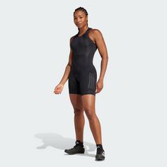 Rückansicht von adidas The AEROREADY Indoor-Cycling Onesie Overall Damen Black