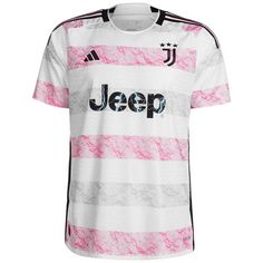 adidas Juventus Turin Authentic 23/24 Auswärts Fußballtrikot Herren weiß / rosa