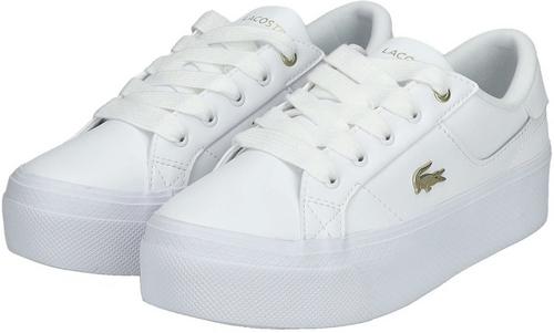 Rückansicht von Lacoste Sneaker Sneaker Damen Weiß/Gold