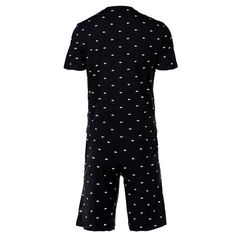 Rückansicht von Lacoste Pyjama Pyjama Herren Schwarz/Weiß